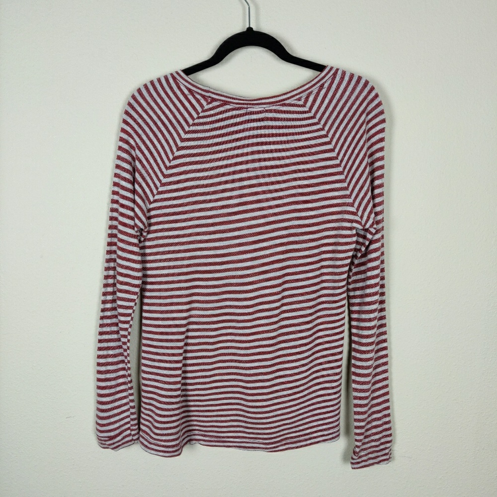 Kut from the Kloth Red Striped Long Sleeve Top - Picture 4 of 5